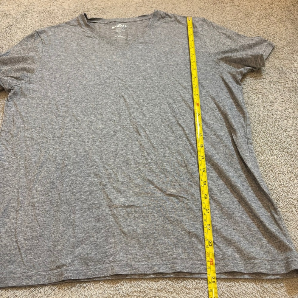 Bombas Womens Medium V-Neck T-Shirt Heather Grey Peruvian Pima Cotton Tee Summer - Picture 5 of 7